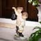 LED Solar Lighted Boy and Girl with Lantern Outdoor Garden Statue - 19.5"